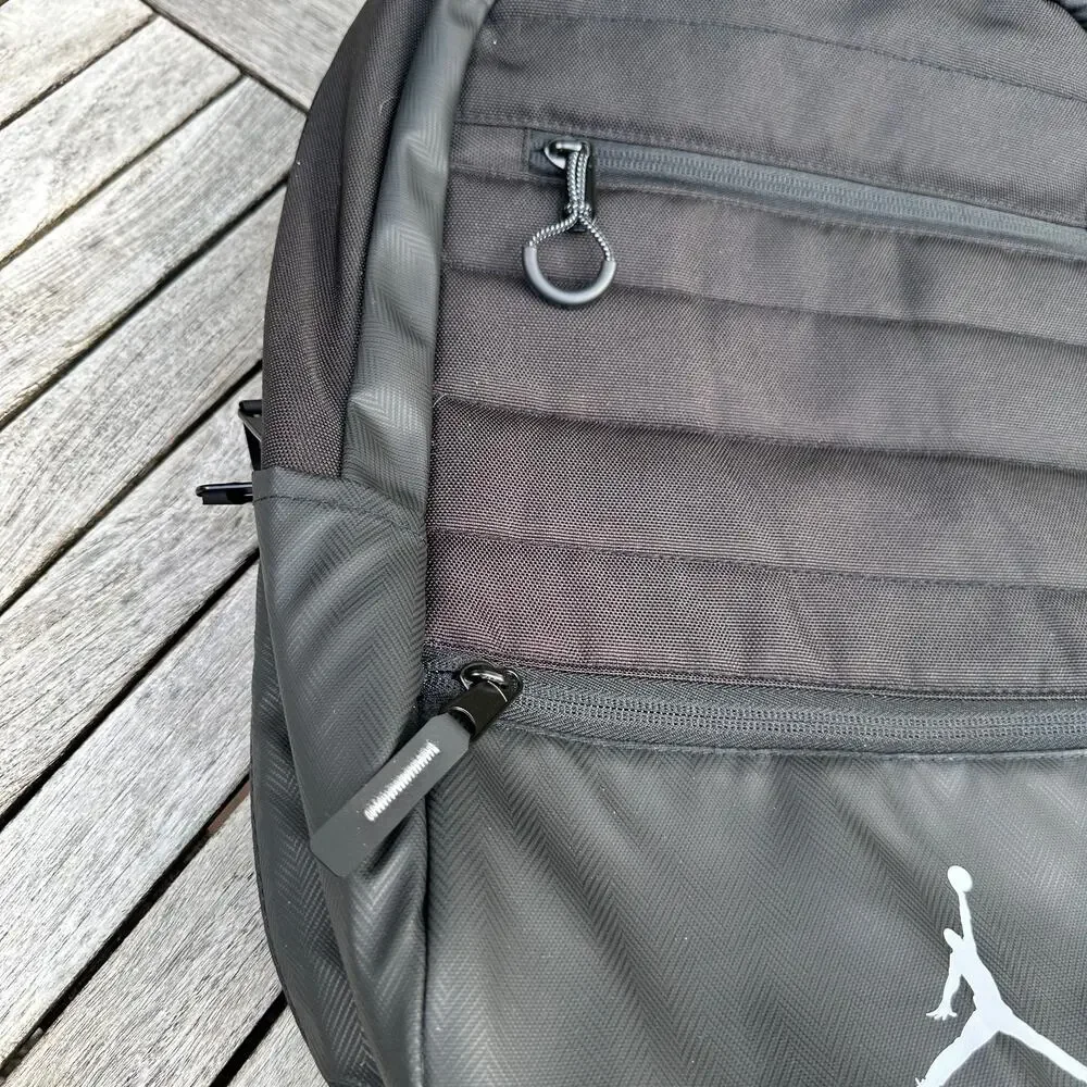 Air Jordan Airborne Weather Resistant Nike Backpack 15" Laptop Black 9A1944-023 - Picture 3 of 16